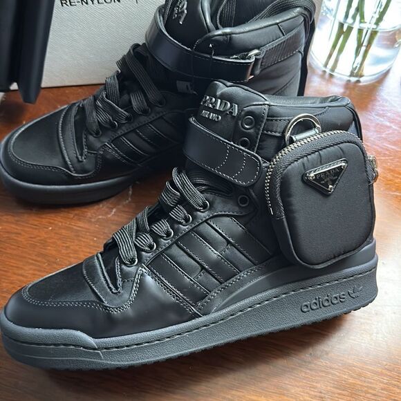 ADIDAS X PRADA RE-Nylon Forum High Black Sneakers - Picture 2 of 7